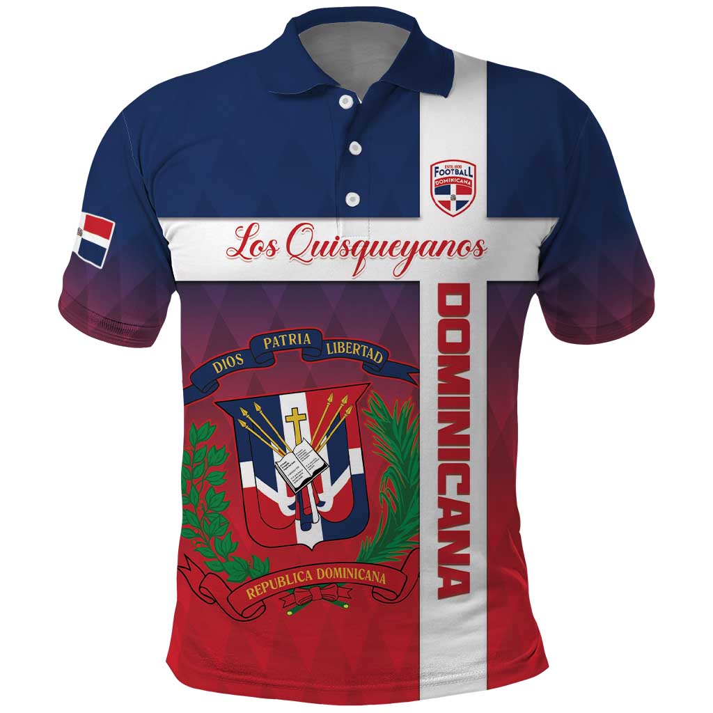Custom Dominican Republic Football Polo Shirt Come On Los Quisqueyanos