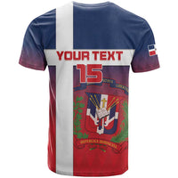 Custom Dominican Republic Football T Shirt Come On Los Quisqueyanos