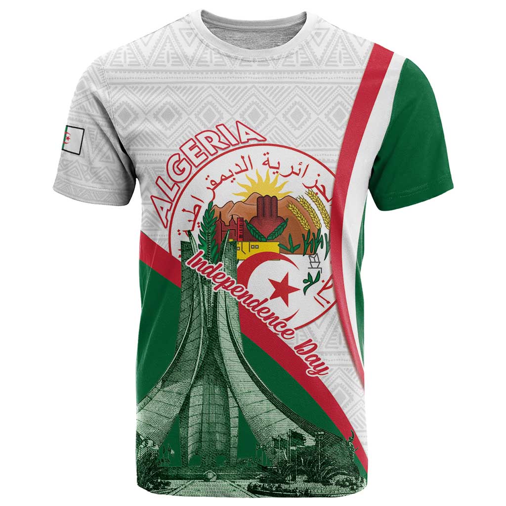Happy Algeria Independence Day T Shirt Maqam Echahid Coat Of Arms