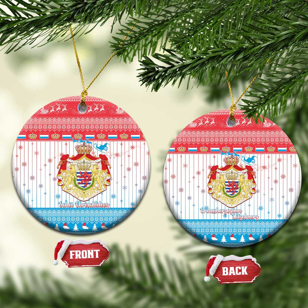 Luxembourg Christmas Ceramic Ornament Coat Of Arms Schei Chreschtdeeg - Shopicos