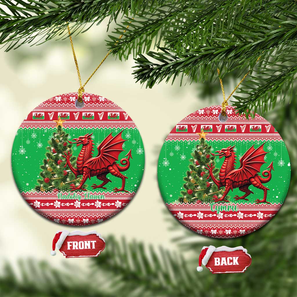 Wales Christmas Ceramic Ornament Welsh Dragon Nadolig Llawen - Shopicos