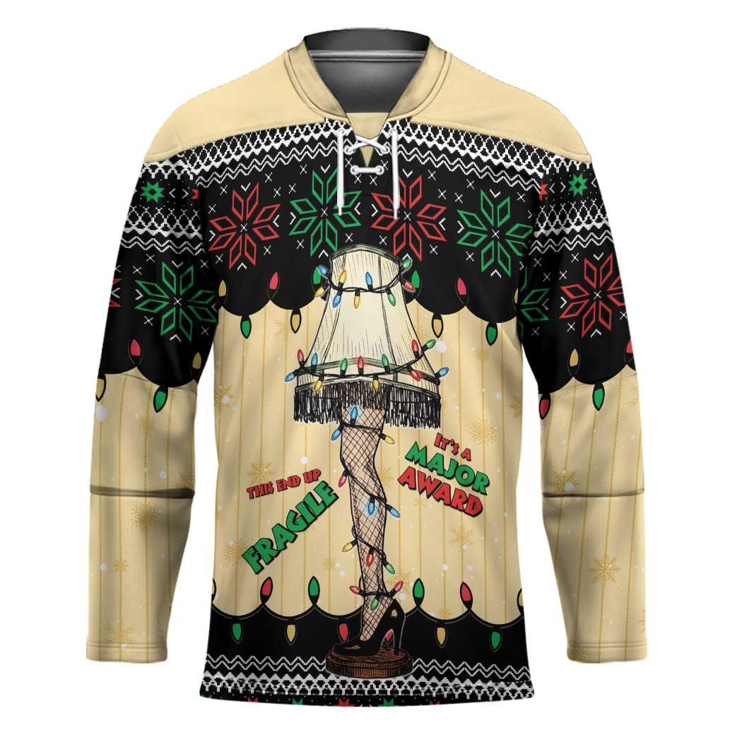 Christmas Story Hockey Jersey Fragile Leg Lamp - Shopicos