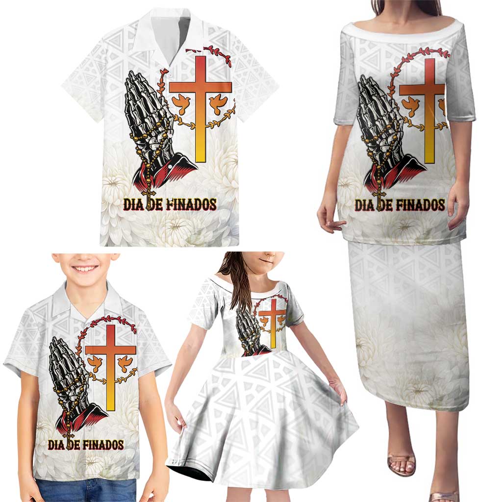 Angola All Souls Day Family Matching Puletasi and Hawaiian Shirt Together in Remembrance - Shopicos
