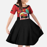 Happy Angola Kid Short Sleeve Dress 50 Years of Independence - Shopicos