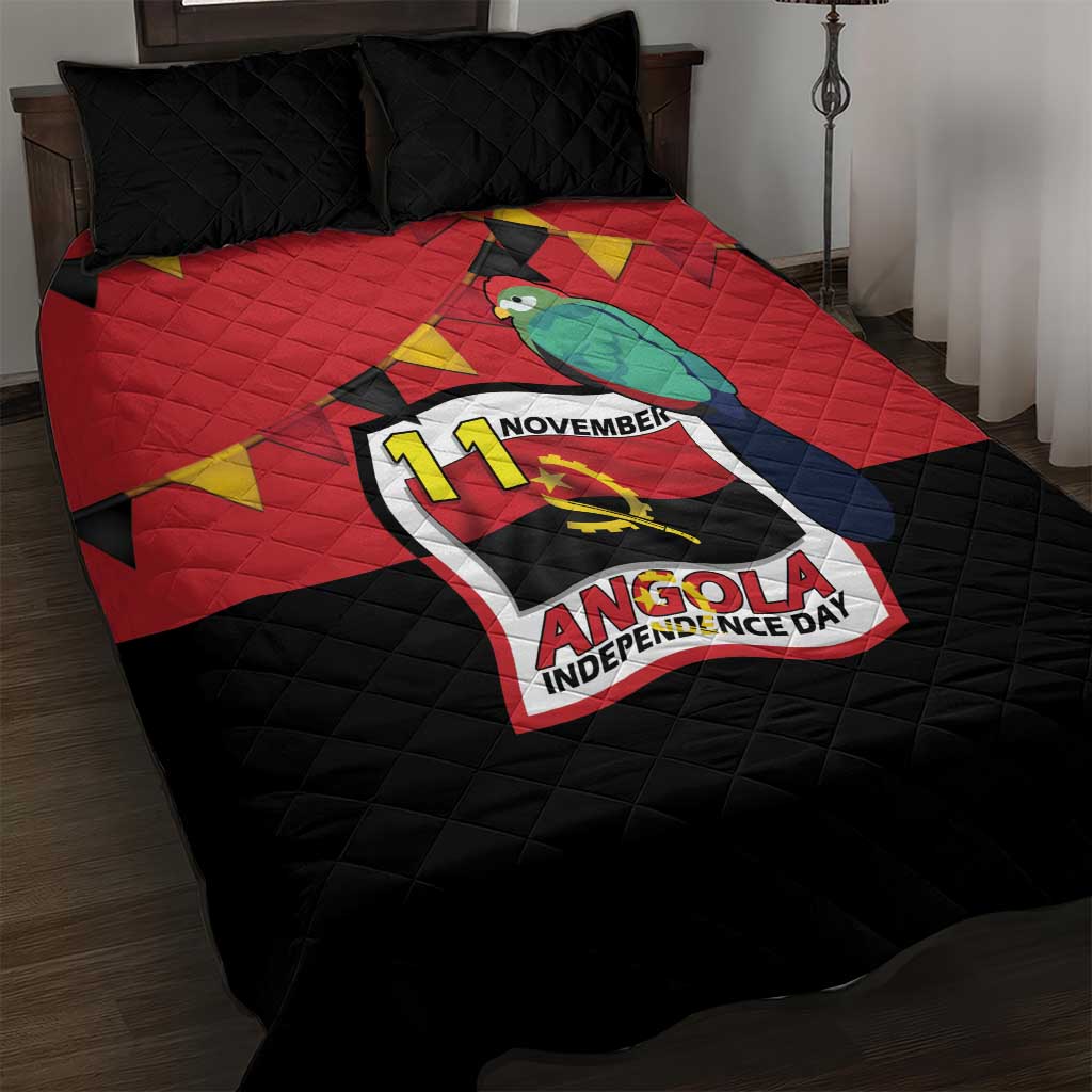 Happy Angola Quilt Bed Set 50 Years of Independence - Shopicos