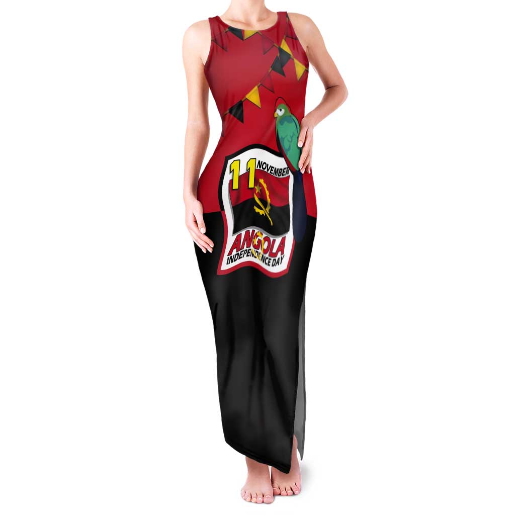 Happy Angola Tank Maxi Dress 50 Years of Independence - Shopicos