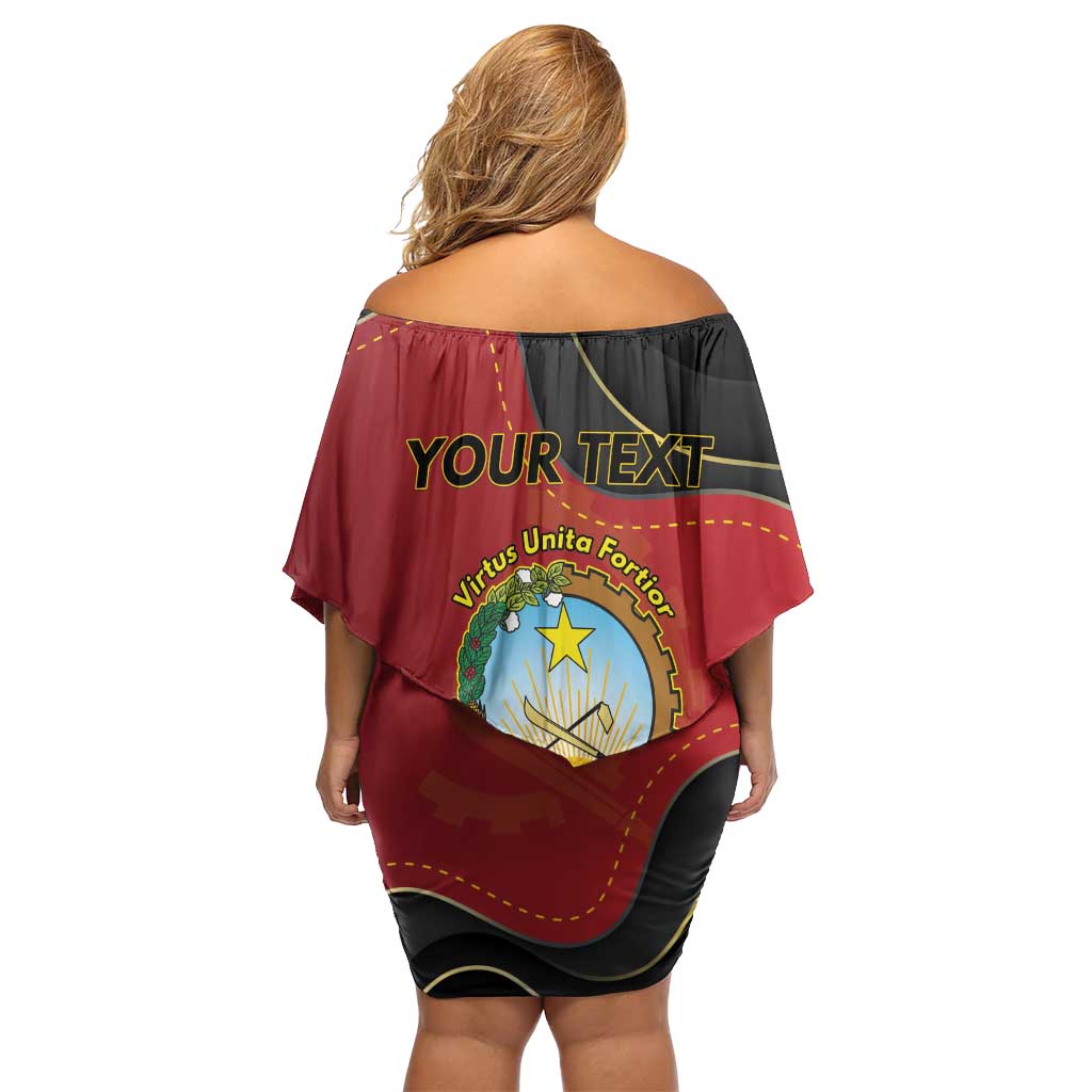 Personalized Angola Independence Day Off Shoulder Short Dress Virtue Is Stronger When United - Shopicos