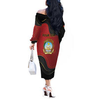 Personalized Angola Independence Day Off The Shoulder Long Sleeve Dress Virtue Is Stronger When United - Shopicos