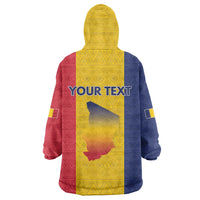 Personalized Chad Wearable Blanket Hoodie Coat Of Arms - Flag Style - Shopicos
