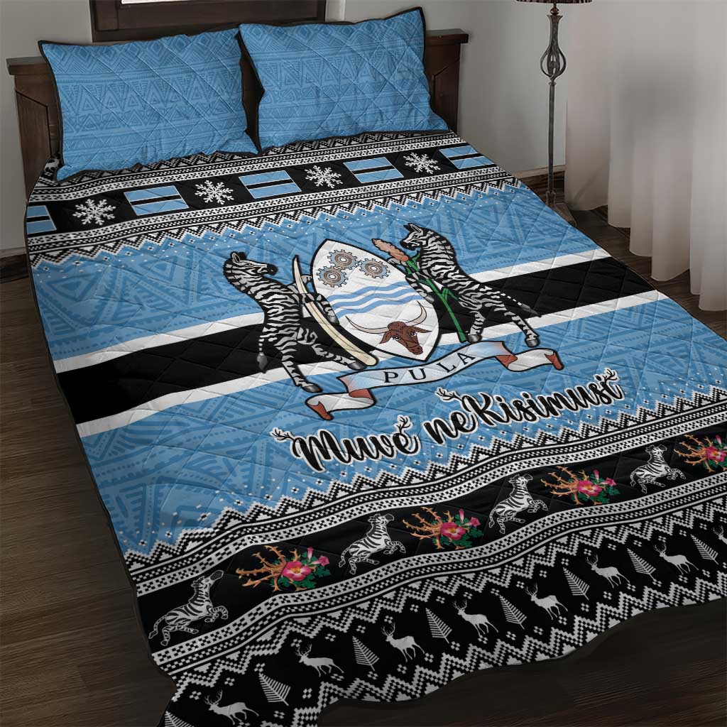 Botswana Christmas Quilt Bed Set Coat Of Arms Muve neKisimusi - Shopicos