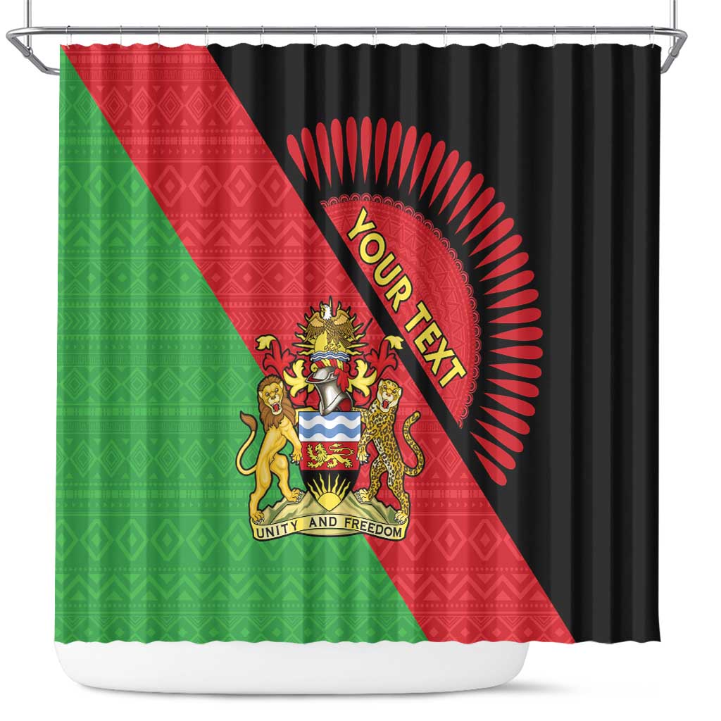 Personalised Malawi Shower Curtain Coat Of Arms - Flag Style - Shopicos