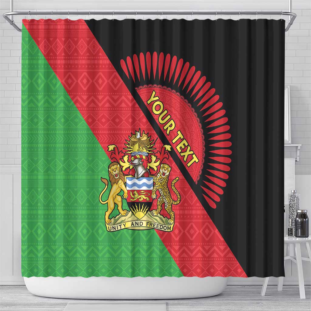 Personalised Malawi Shower Curtain Coat Of Arms - Flag Style - Shopicos