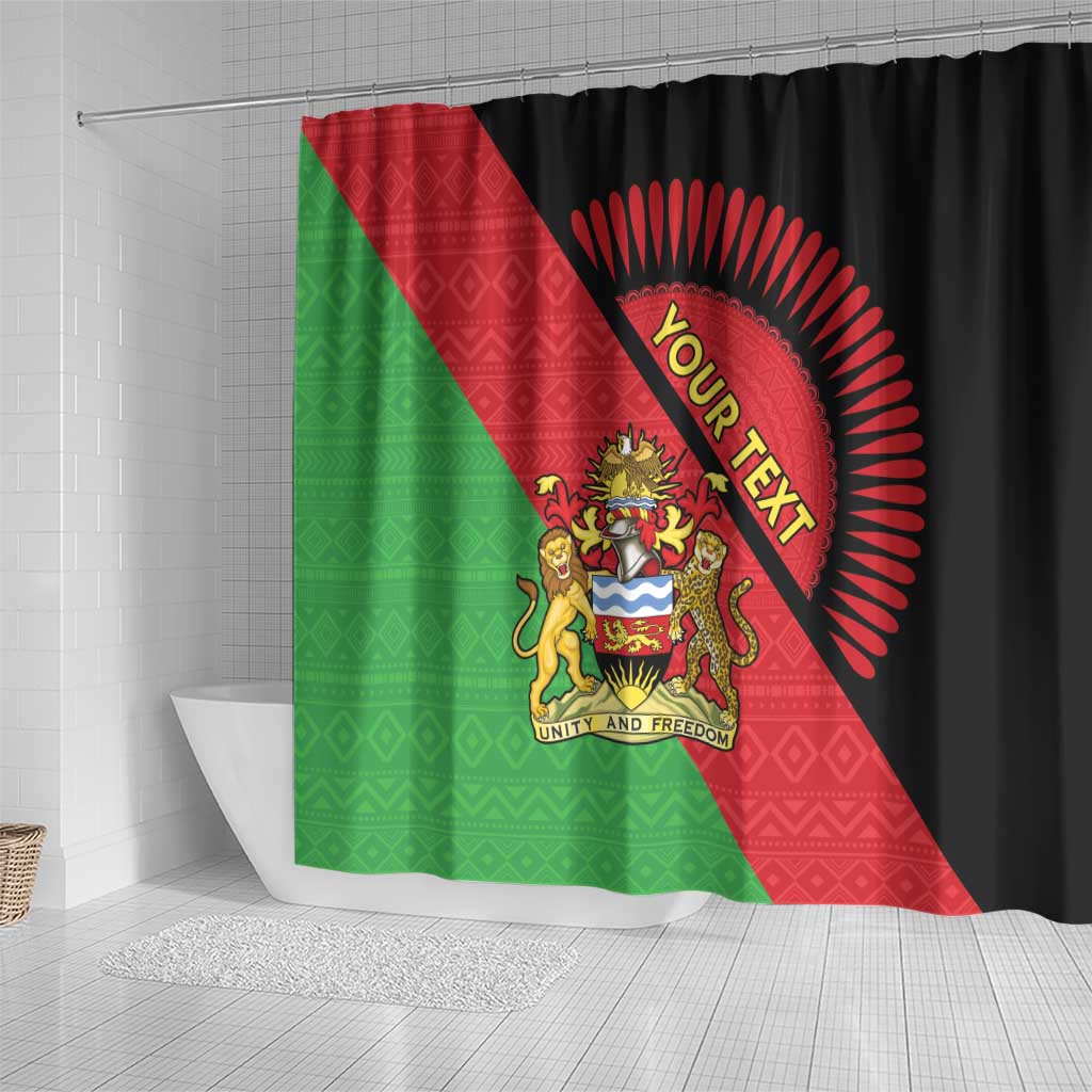 Personalised Malawi Shower Curtain Coat Of Arms - Flag Style - Shopicos