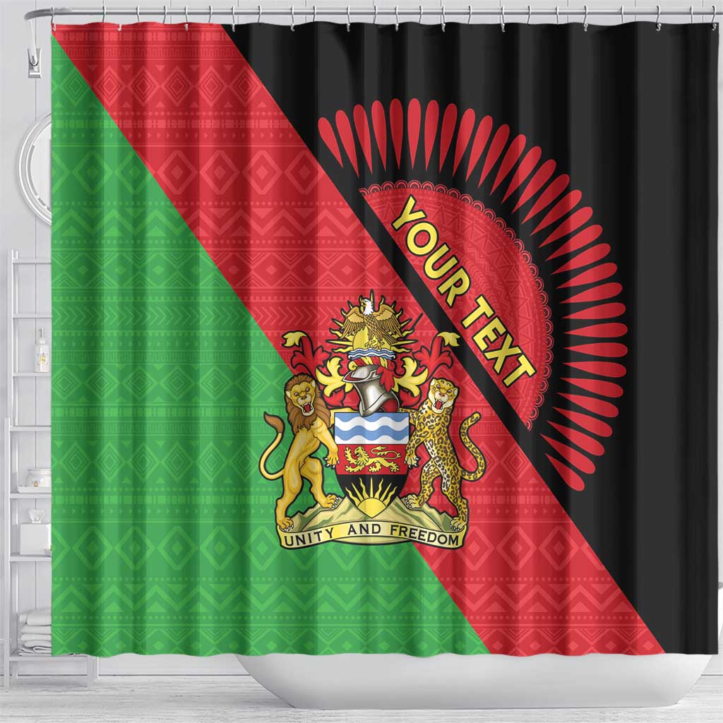 Personalised Malawi Shower Curtain Coat Of Arms - Flag Style - Shopicos
