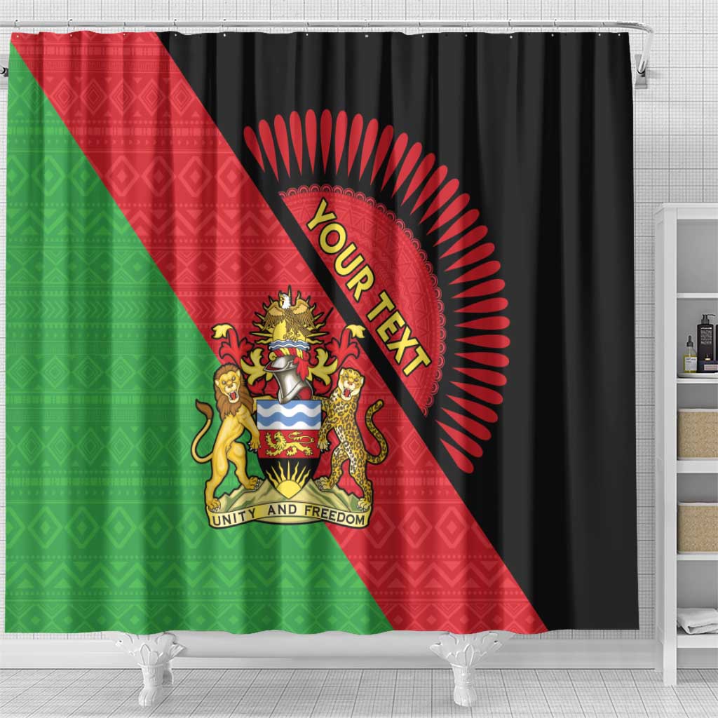 Personalised Malawi Shower Curtain Coat Of Arms - Flag Style - Shopicos