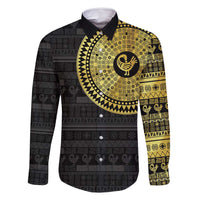 Sankofa Bird Family Matching Summer Maxi Dress and Hawaiian Shirt Adinkra Symbols - Gold Version