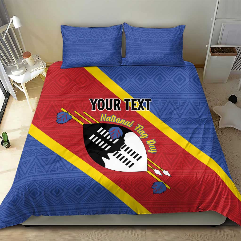 Personalized Eswatini National Flag Day Bedding Set Nguni Shield Flag Style
