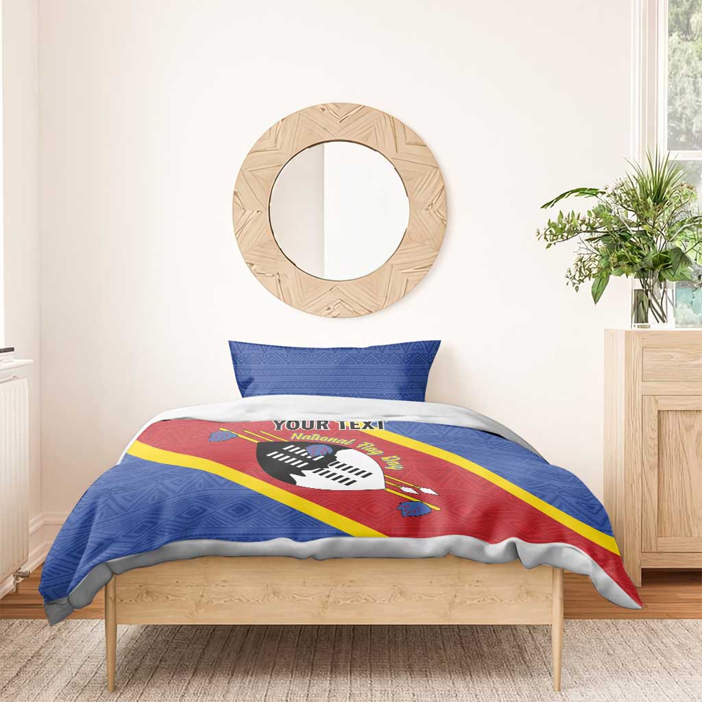 Personalized Eswatini National Flag Day Bedding Set Nguni Shield Flag Style