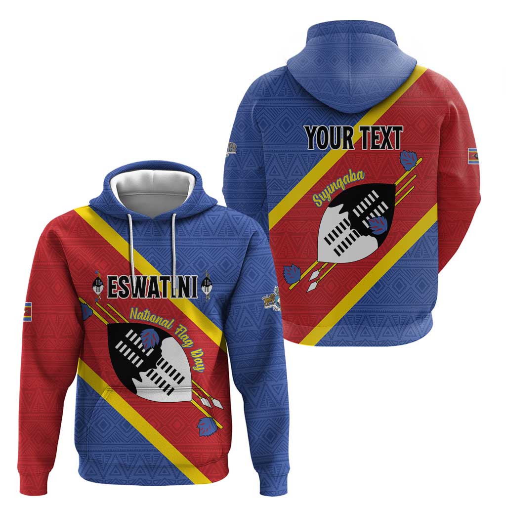 Personalized Eswatini National Flag Day Hoodie Nguni Shield Flag Style