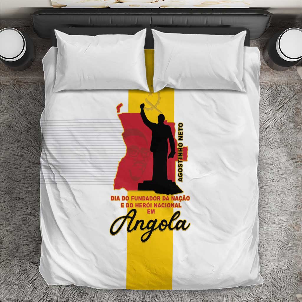 Angola National Heroes Day Bedding Set Agostinho Neto With Map - Shopicos