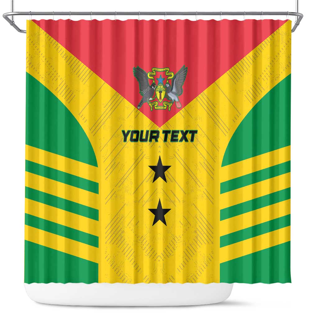 Custom Sao Tome and Principe Football Shower Curtain Go Champions - Yellow Ver - Shopicos