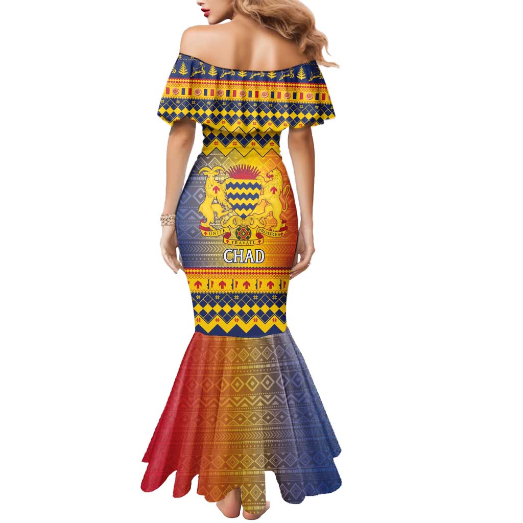 Chad Christmas Mermaid Dress Coat Of Arms Merry Christmas - Shopicos