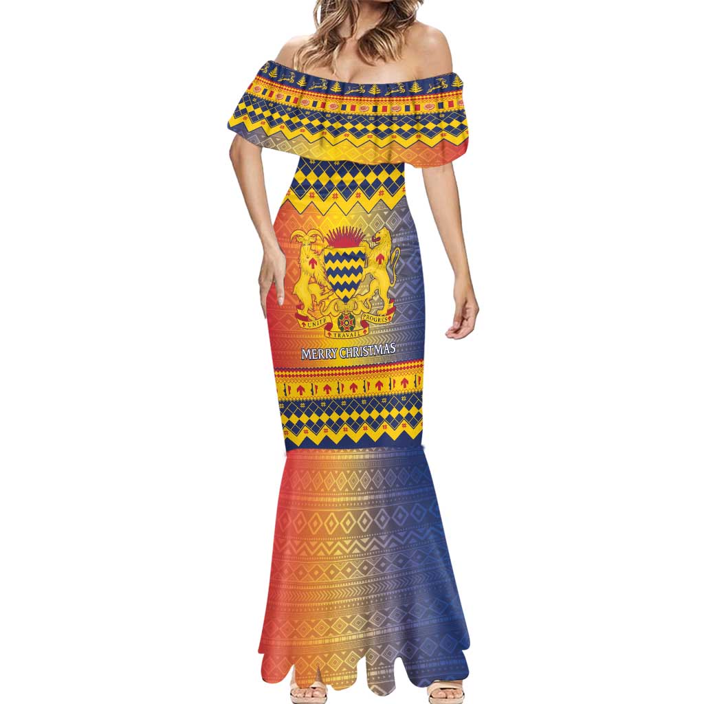 Chad Christmas Mermaid Dress Coat Of Arms Merry Christmas - Shopicos