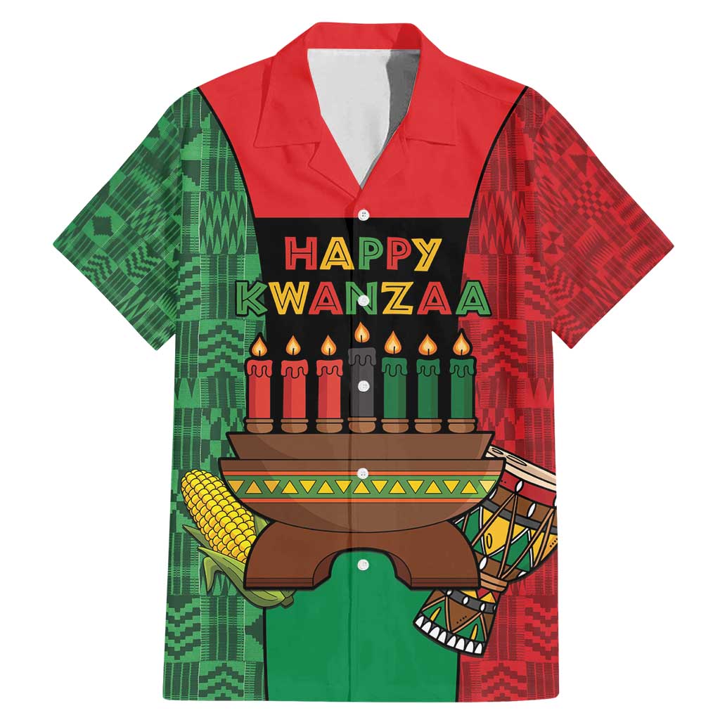 Personalized Happy Kwanzaa Family Matching Mermaid Dress and Hawaiian Shirt Kinara With Kente Pattern - Shopicos