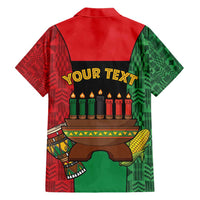 Personalized Happy Kwanzaa Family Matching Short Sleeve Bodycon Dress and Hawaiian Shirt Kinara With Kente Pattern - Shopicos