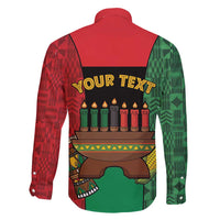 Personalized Happy Kwanzaa Family Matching Short Sleeve Bodycon Dress and Hawaiian Shirt Kinara With Kente Pattern - Shopicos