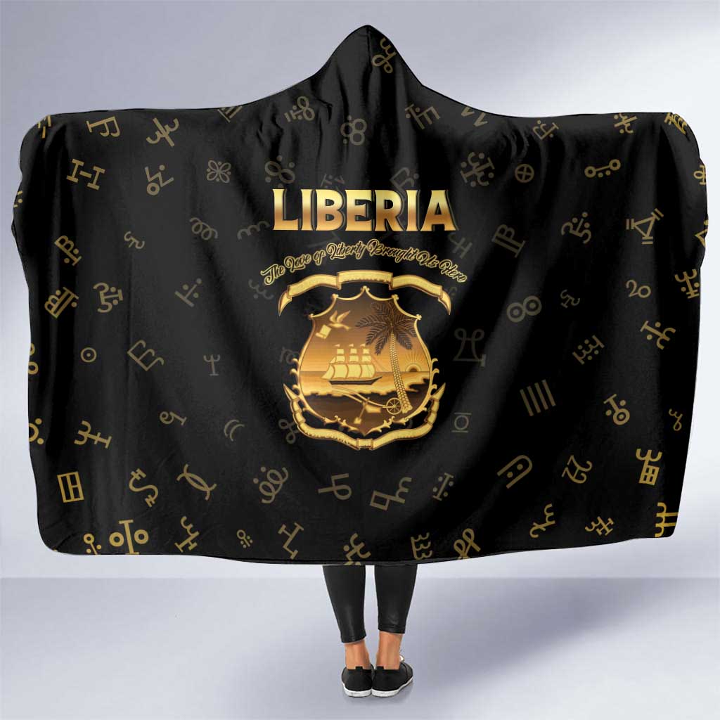Liberia Vai Syllabary Heritage Hooded Blanket National Emblem Golden Style - Shopicos