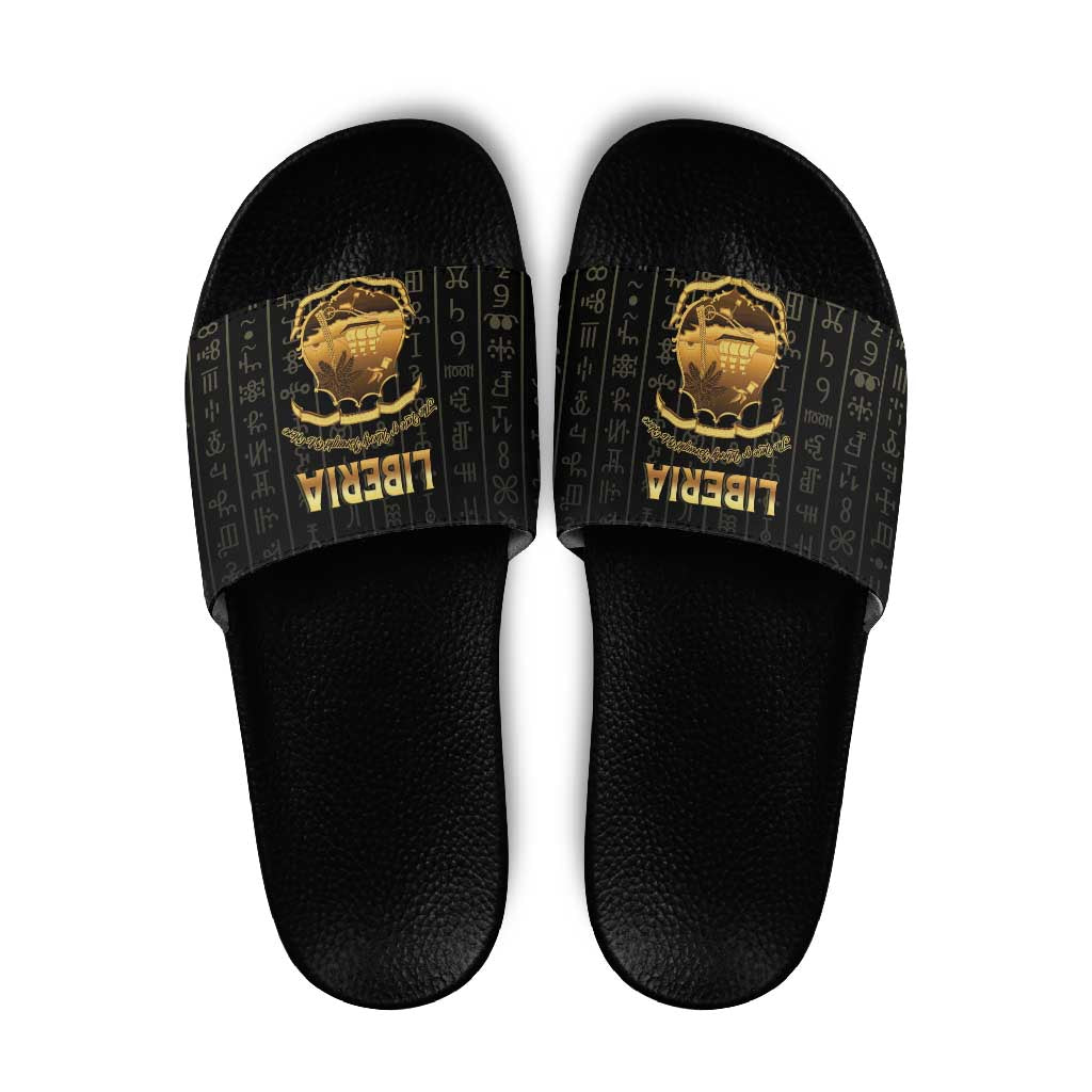 Liberia Vai Syllabary Vertical Pattern Slide Sandals - Shopicos