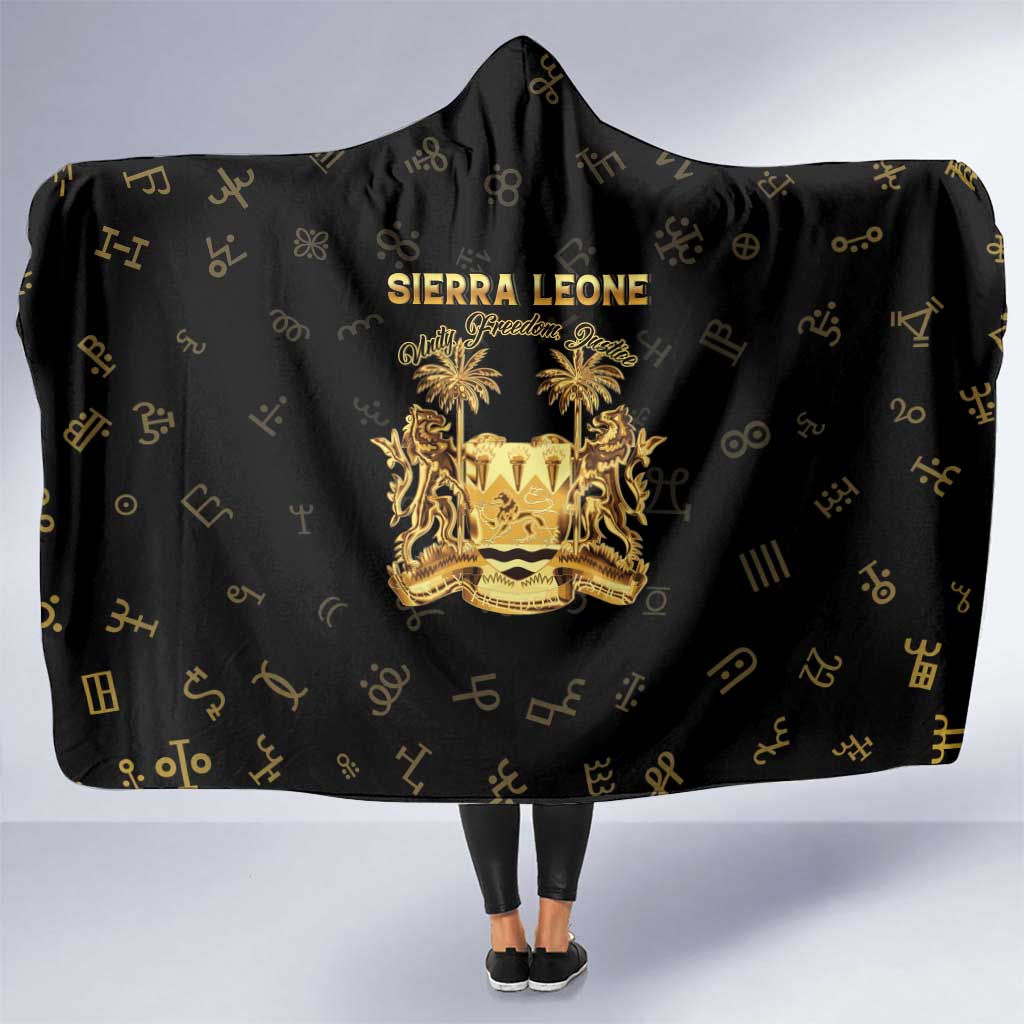 Sierra Leone Vai Syllabary Heritage Hooded Blanket National Emblem Golden Style - Shopicos