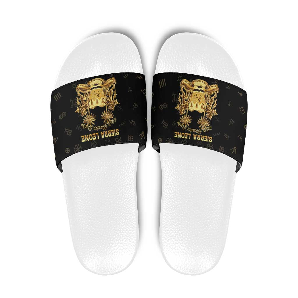Sierra Leone Vai Syllabary Heritage Slide Sandals National Emblem Golden Style - Shopicos