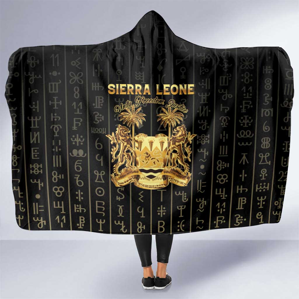 Sierra Leone Vai Syllabary Vertical Pattern Hooded Blanket - Shopicos