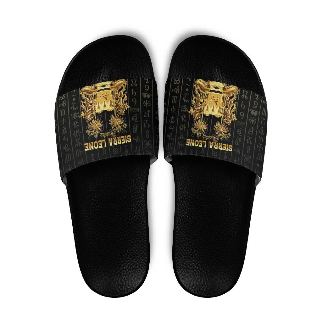 Sierra Leone Vai Syllabary Vertical Pattern Slide Sandals - Shopicos