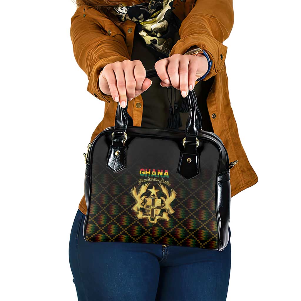 Ghana Kente Pattern Shoulder Handbag The Heart of Gold of Africa - Shopicos