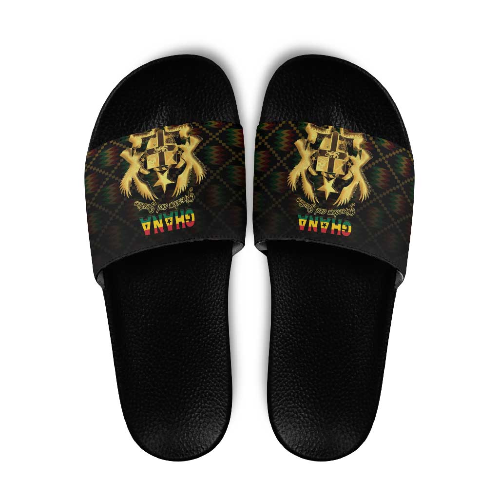 Ghana Kente Pattern Slide Sandals The Heart of Gold of Africa - Shopicos