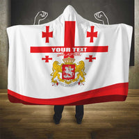 Personalized Georgia National Unity Day Hooded Blanket 9th April with Coat of Arms and Flag