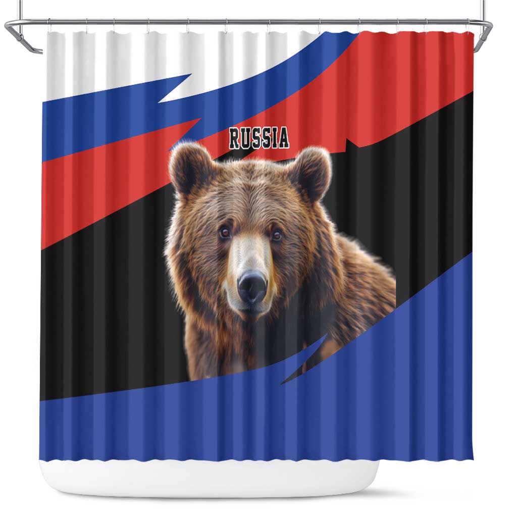 Russia Brown Bear and Chamomile Flower Shower Curtain LT17 - Shopicos