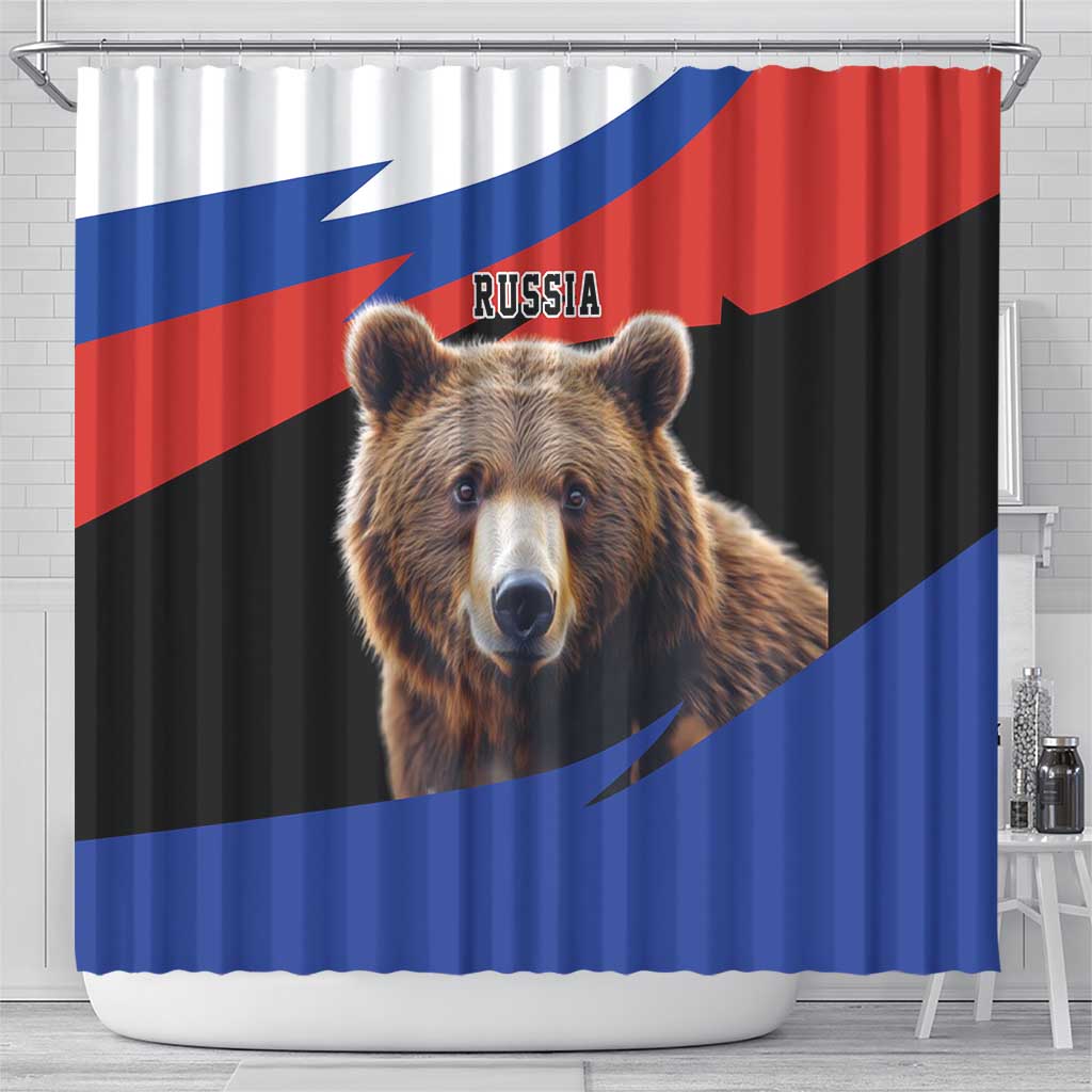 Russia Brown Bear and Chamomile Flower Shower Curtain LT17 - Shopicos