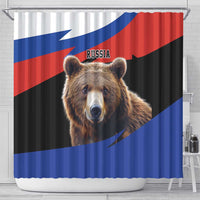 Russia Brown Bear and Chamomile Flower Shower Curtain LT17 - Shopicos