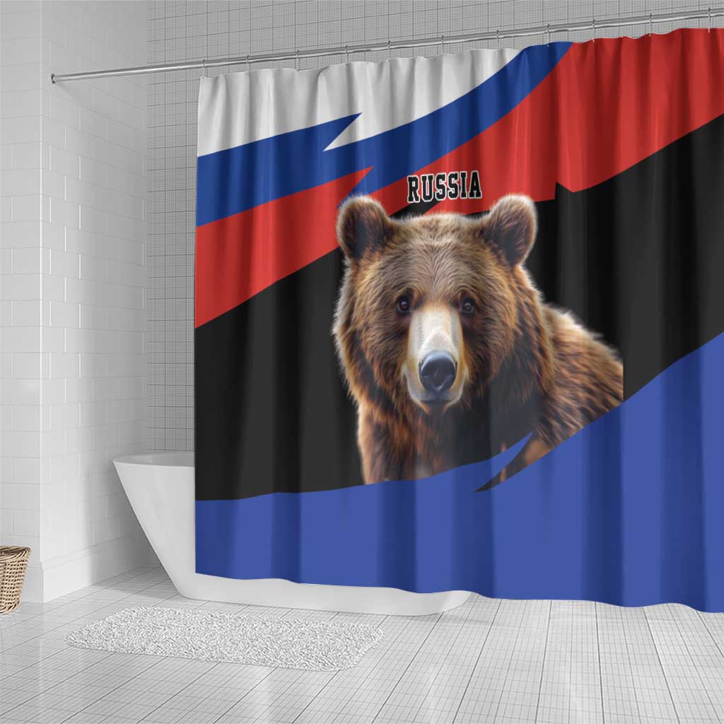 Russia Brown Bear and Chamomile Flower Shower Curtain LT17 - Shopicos