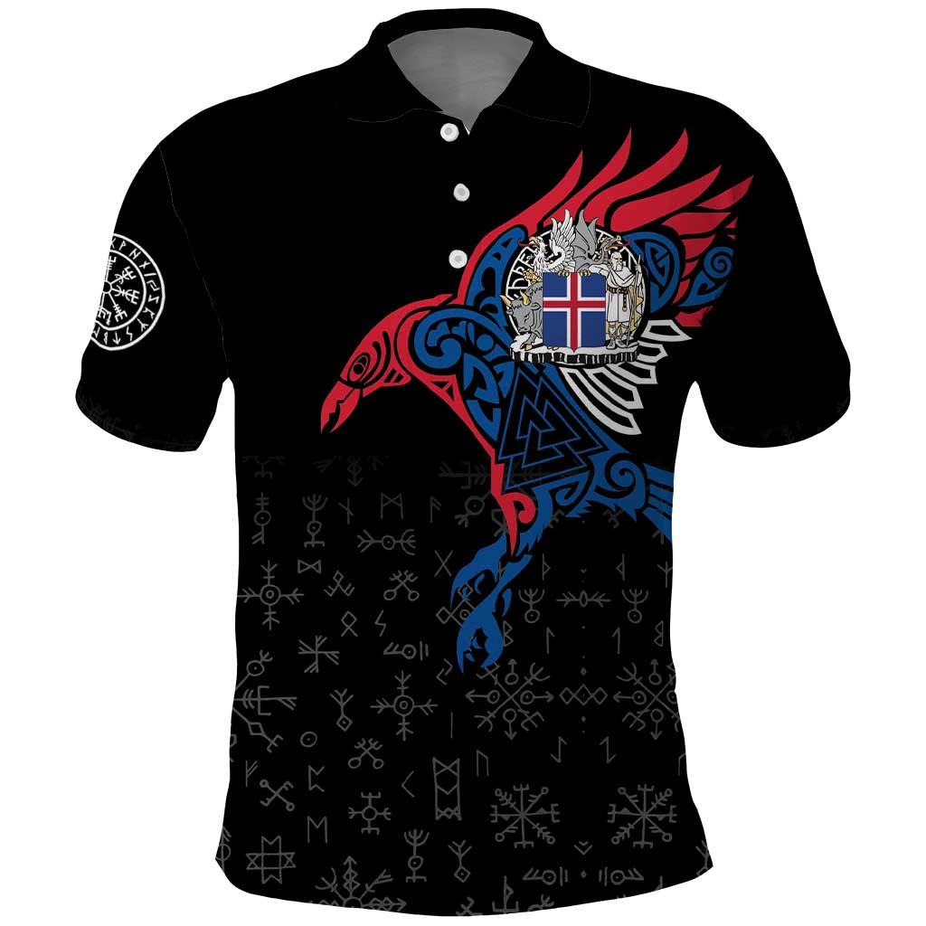 Iceland Viking Culture Polo Shirt Norse Mythology Raven Tattoo