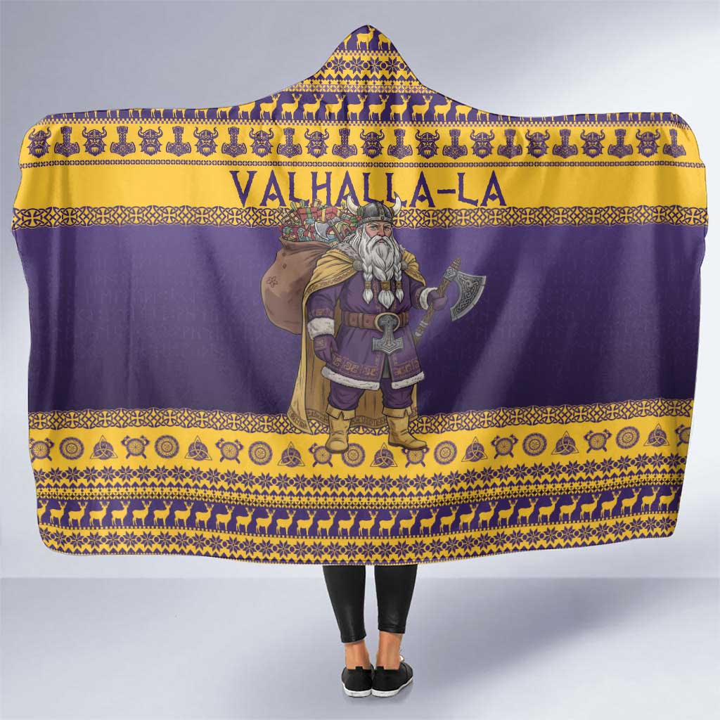 Merry Christmas from Vikingnations Hooded Blanket Valhalla-La Santa - Shopicos