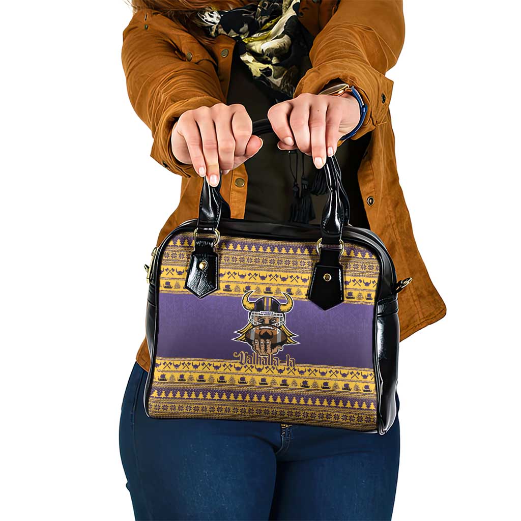 Viking-Inspired Football Christmas Shoulder Handbag Valhalla-la Viking Warrior - Shopicos