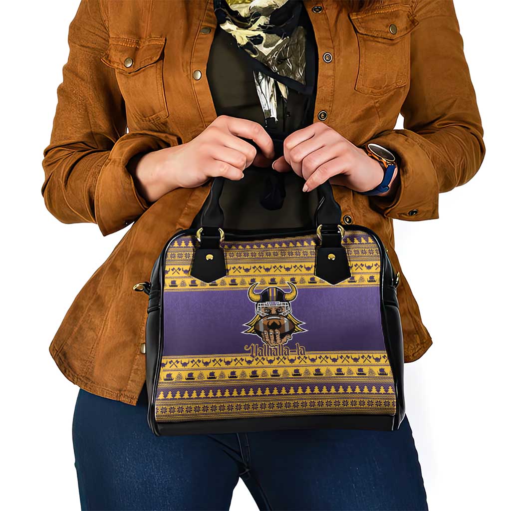 Viking-Inspired Football Christmas Shoulder Handbag Valhalla-la Viking Warrior - Shopicos
