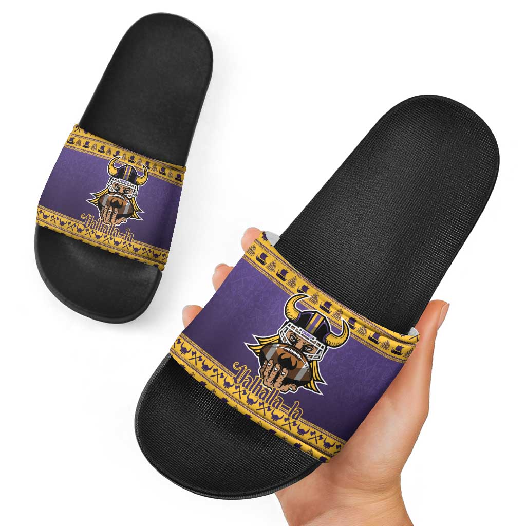 Viking-Inspired Football Christmas Slide Sandals Valhalla-la Viking Warrior - Shopicos