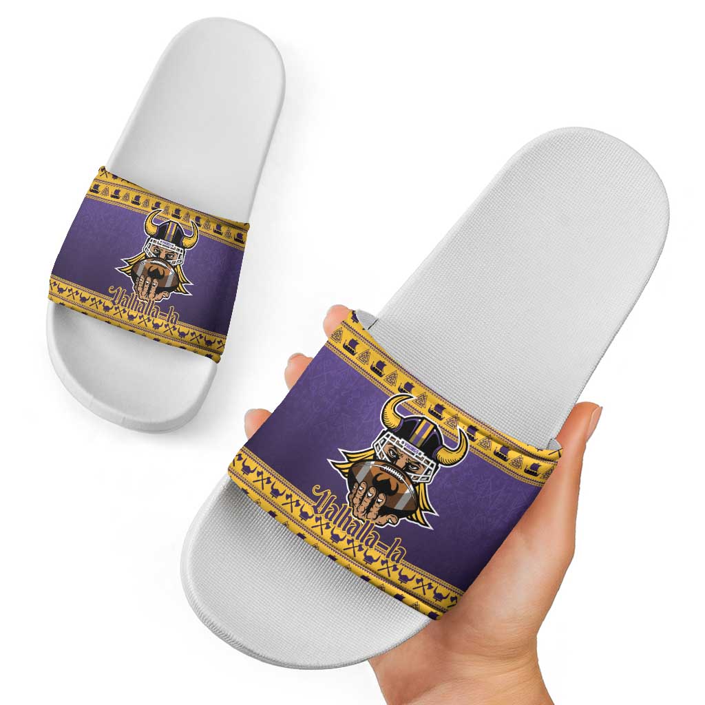 Viking-Inspired Football Christmas Slide Sandals Valhalla-la Viking Warrior - Shopicos