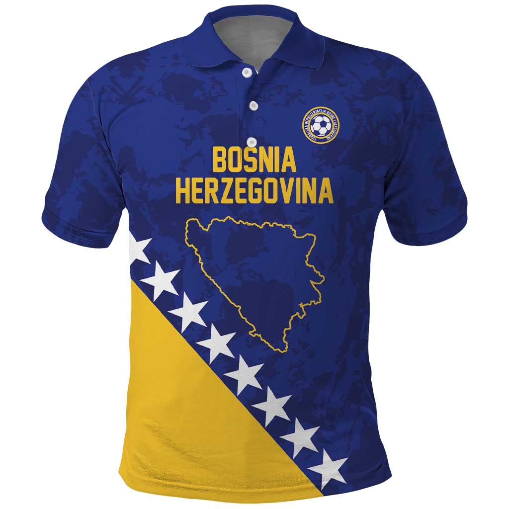 Custom Bosnia and Herzegovina Football Polo Shirt Go Champion Sporty Style - Shopicos